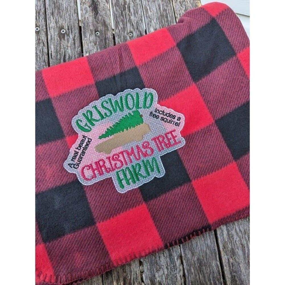 Griswold Christmas Tree Farm Super soft fleece blanket Embroidered design New